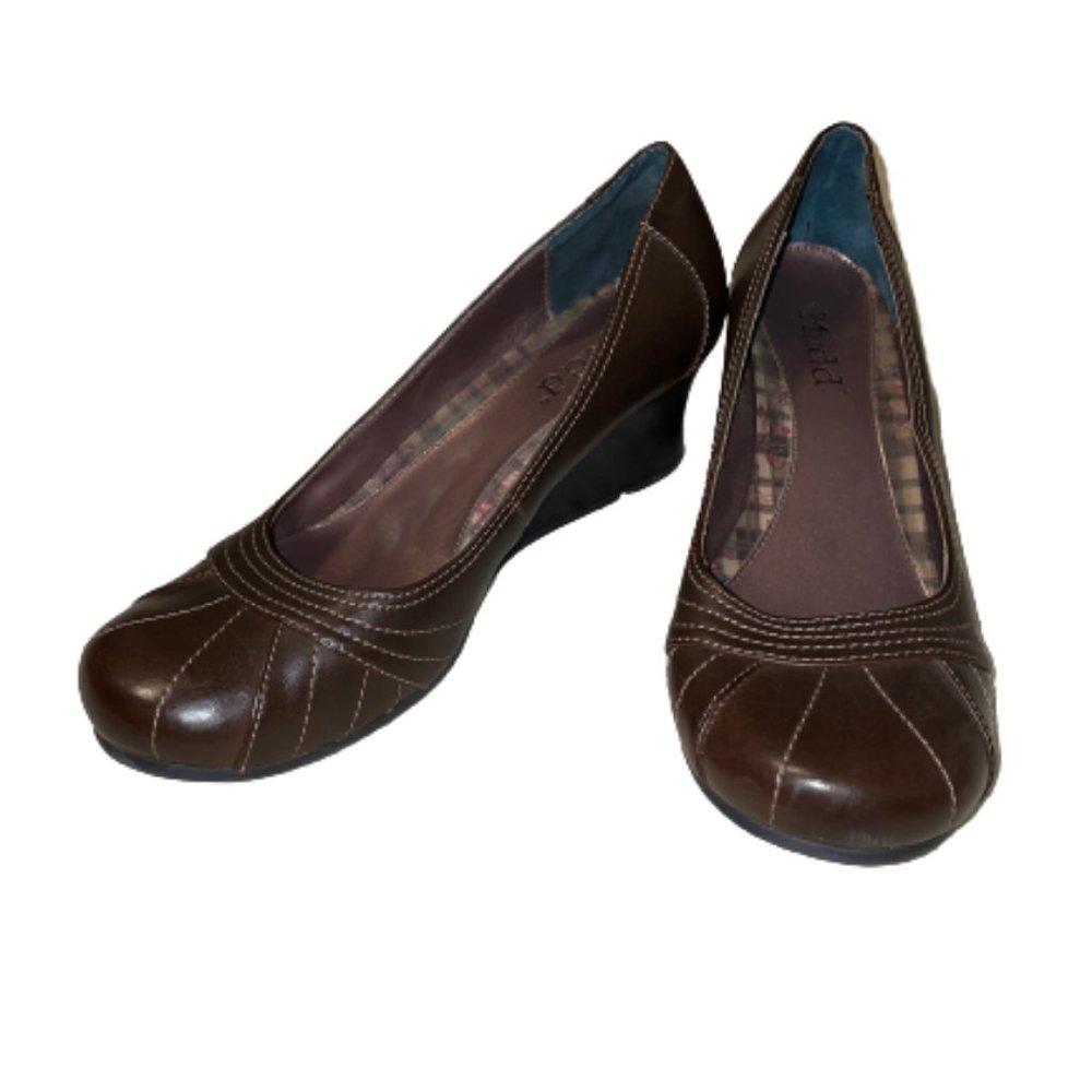 Brown Mudd Wedge Shoes